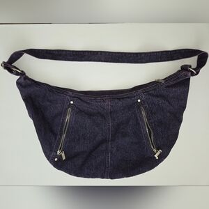 Dark Purple Denim Shoulder Bag Early 2000s era